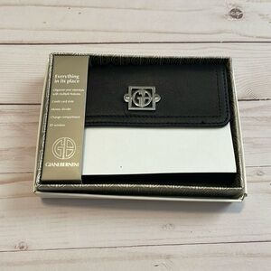 Guano Bernini Blk w silver leather wallet